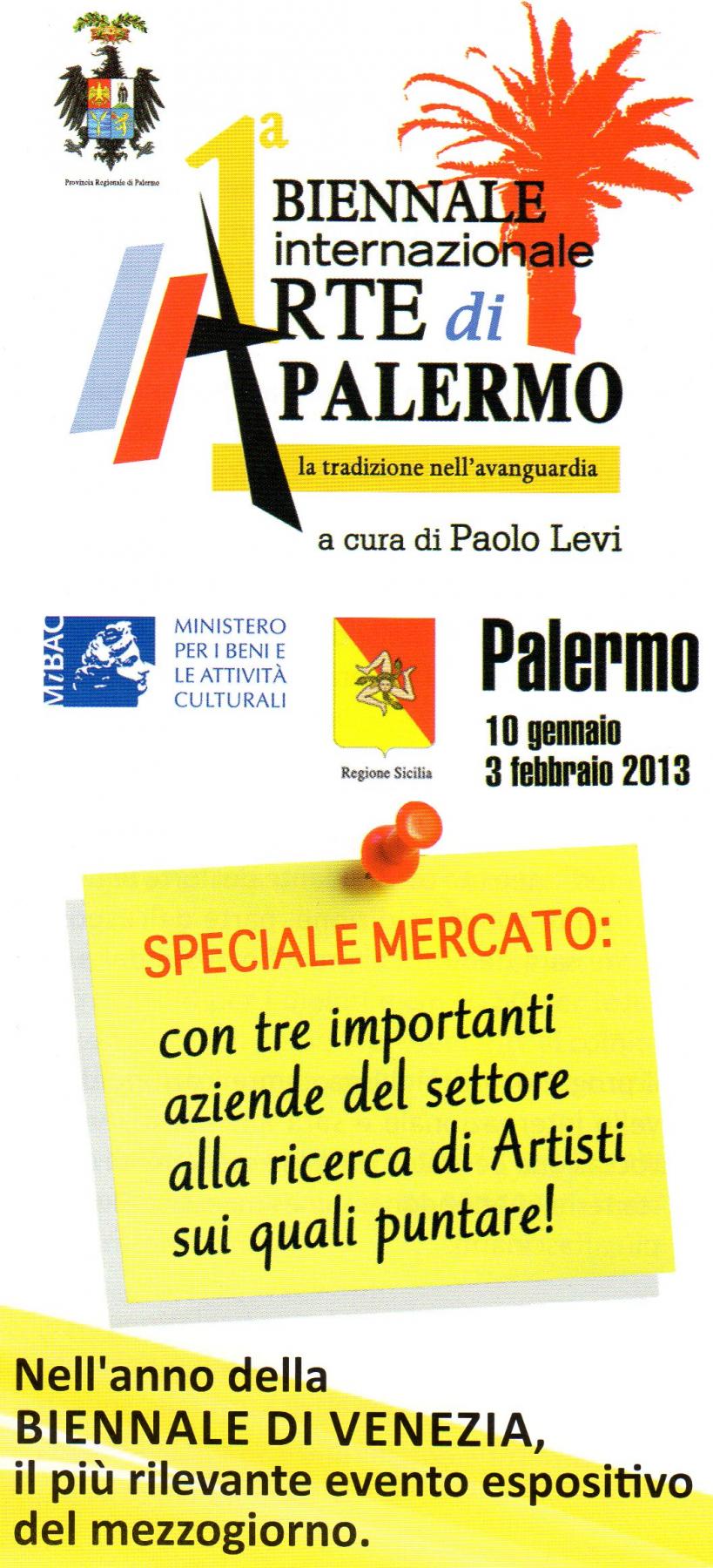 Biennale Internazionale dell'Arte di Palermo diretta da Paolo Levi