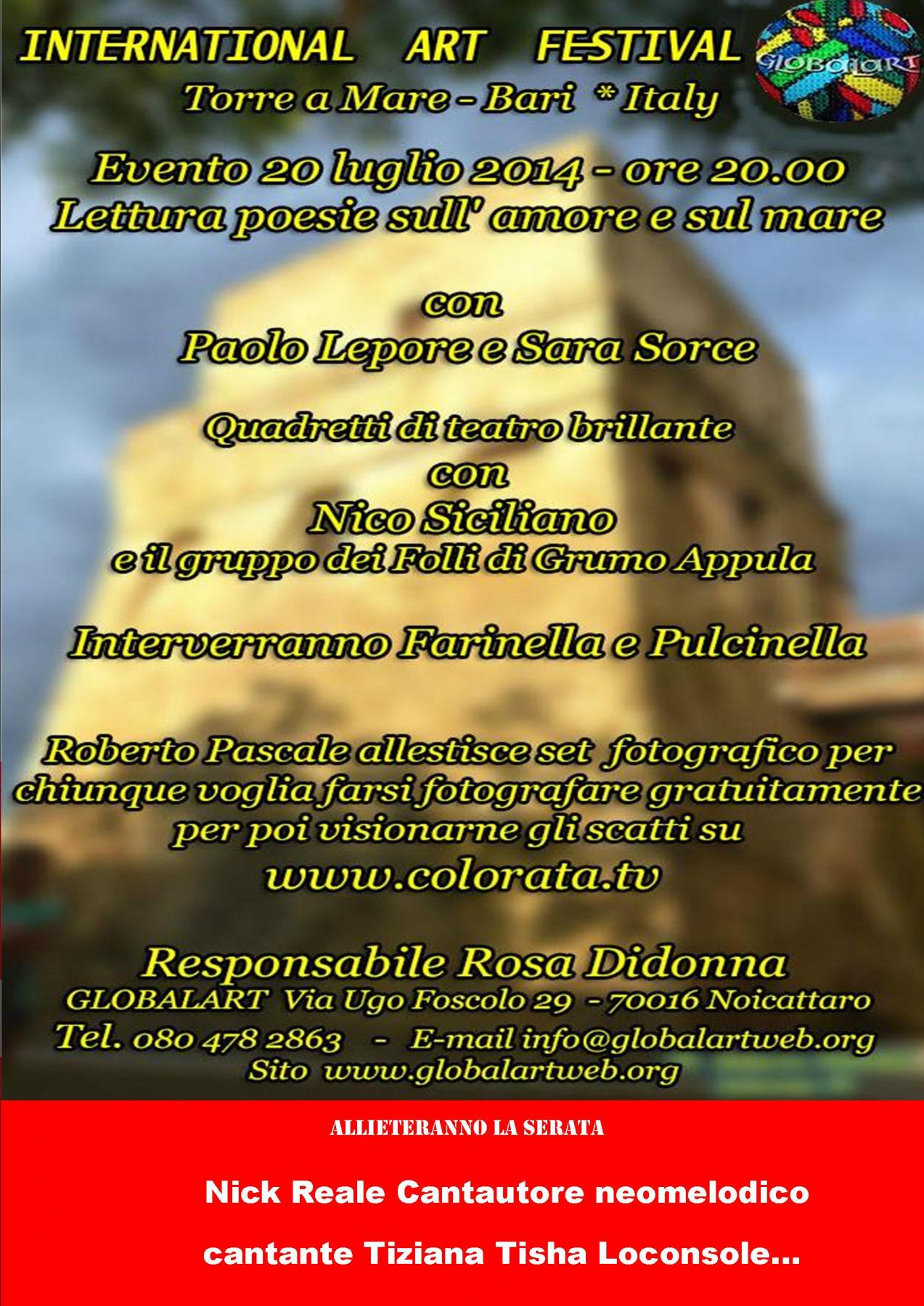 Festival ”GLOBALART International Art”Torre Pelosa, Puglia, Italy Festival ”GLOBALART International Art”Torre Pelosa, Puglia, Italy
