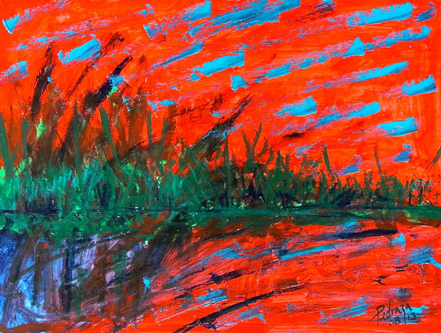 "Reflejo / expresión en rojo" "Riflessione / espressione in rosso"