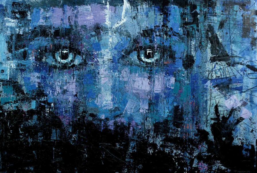 Fabio Modica | Black Scarf - mixed media on canvas - cm 150x120 - 2015