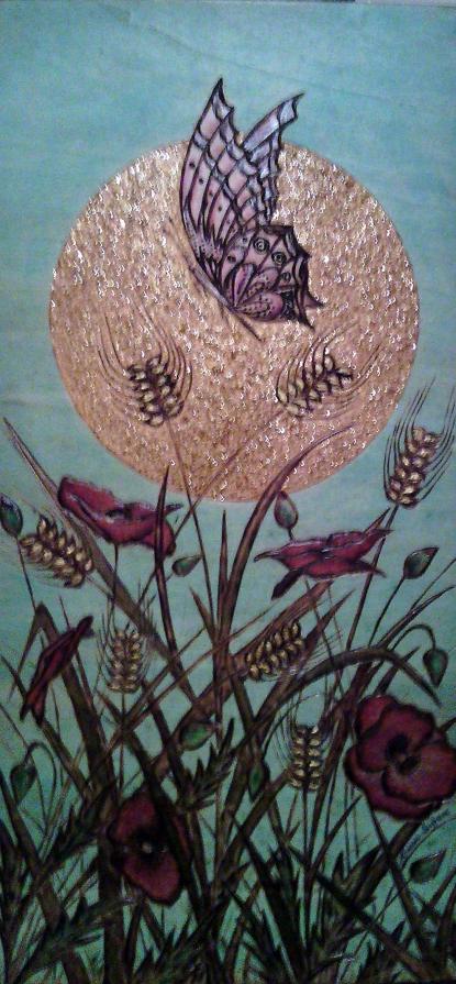 FARFALLA E PAPAVERI...in un campo di grano