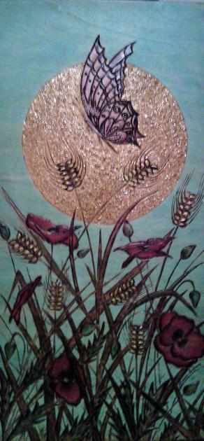 FARFALLA E PAPAVERI...in un campo di grano