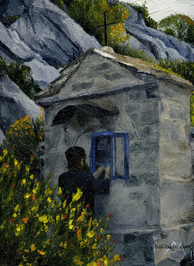 23. Mount Athos Monk lights a candle