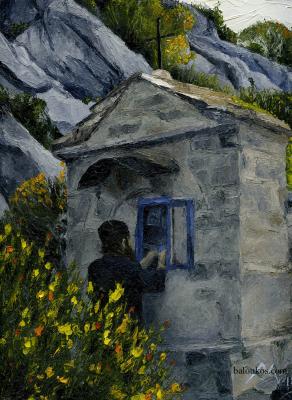 23. Mount Athos Monk lights a candle