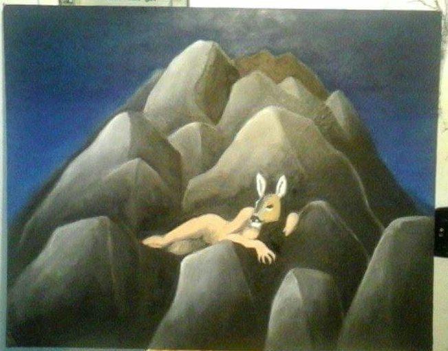 NINFA DELLE ROCCIE CON TESTA DI CAPRIOLO