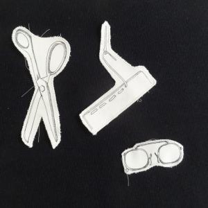 Worker's tools drawn in ink Worker's tools drawn in ink