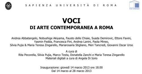 VOCI di arte contemporanea a Roma VOCI di arte contemporanea a Roma