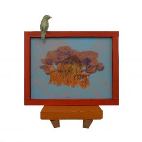 a bird, a banyan tree