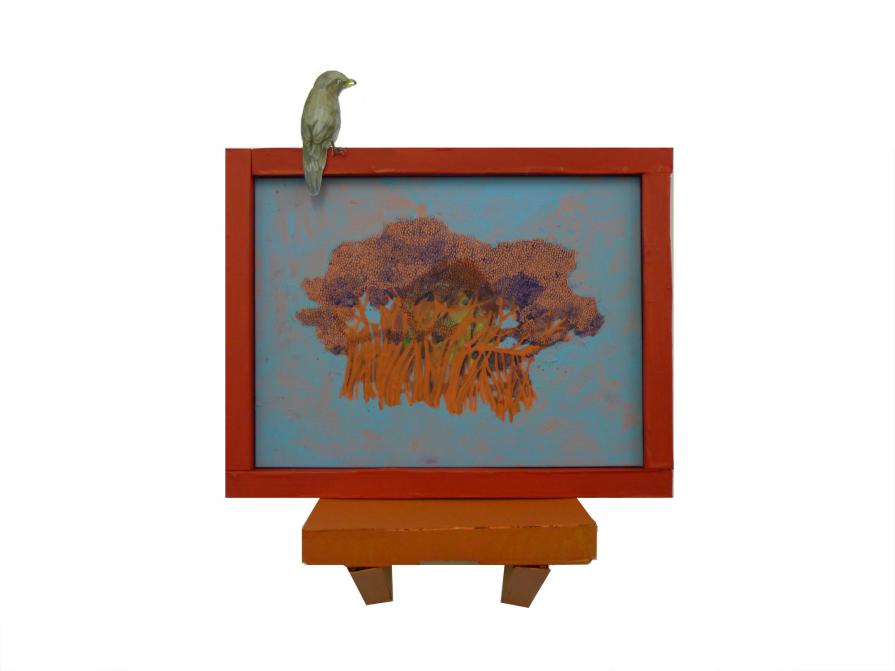 a bird, a banyan tree