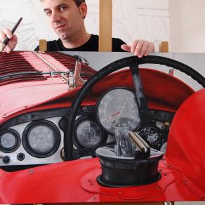 "Old racing red car"