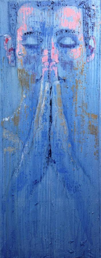 Fabio Modica | Gnosis: Elevation - mixed media on canvas - cm 180x70 | 71x27,5 inches - 2014 | Private Collection - USA