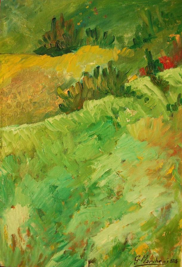 I PRATI DI SARA (OLIO SU CARTONE TELATO-1984)