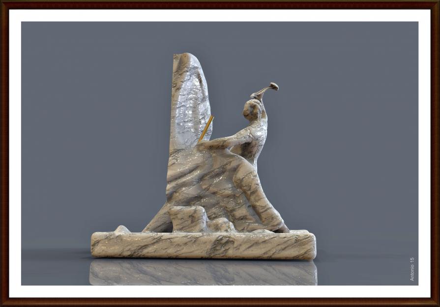 Il Cavatore - fuso nella sua materia