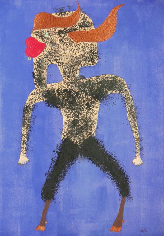 Fauno mixed media on cardboard cm 35 x 50 2016