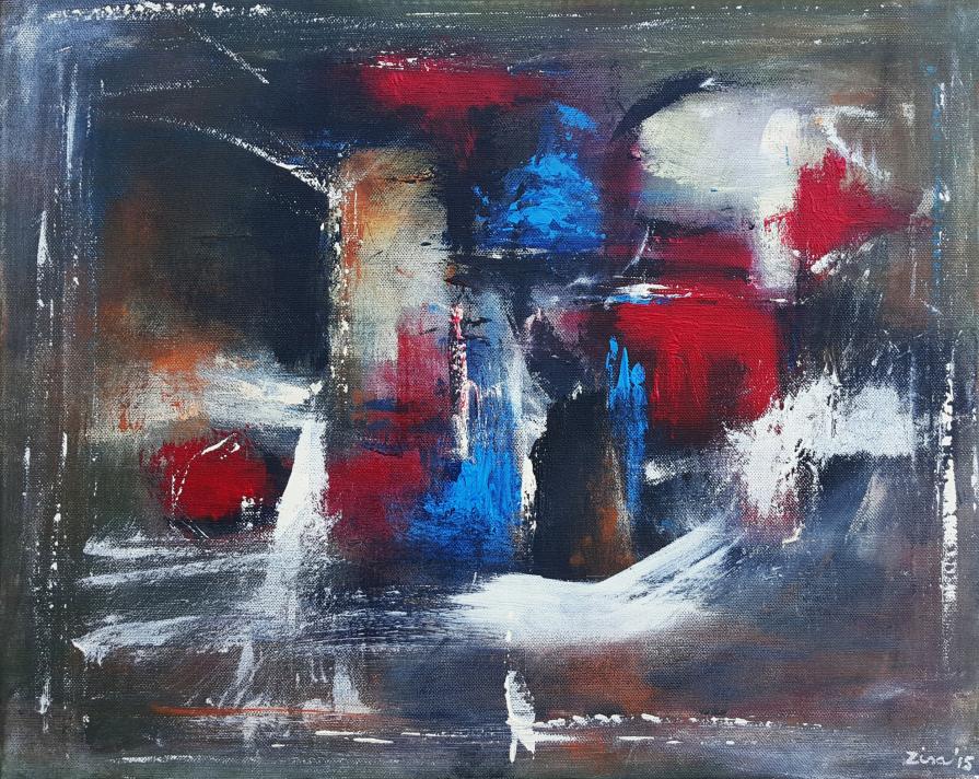 Composizione rosso-blu