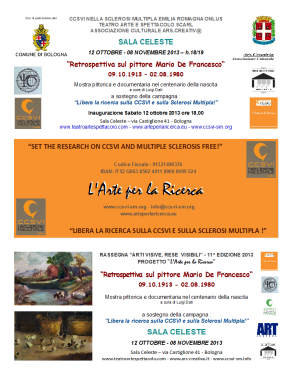 Locandina Mostra retrospettiva sul pittore Mario De Francesco - Sala Celeste Bologna