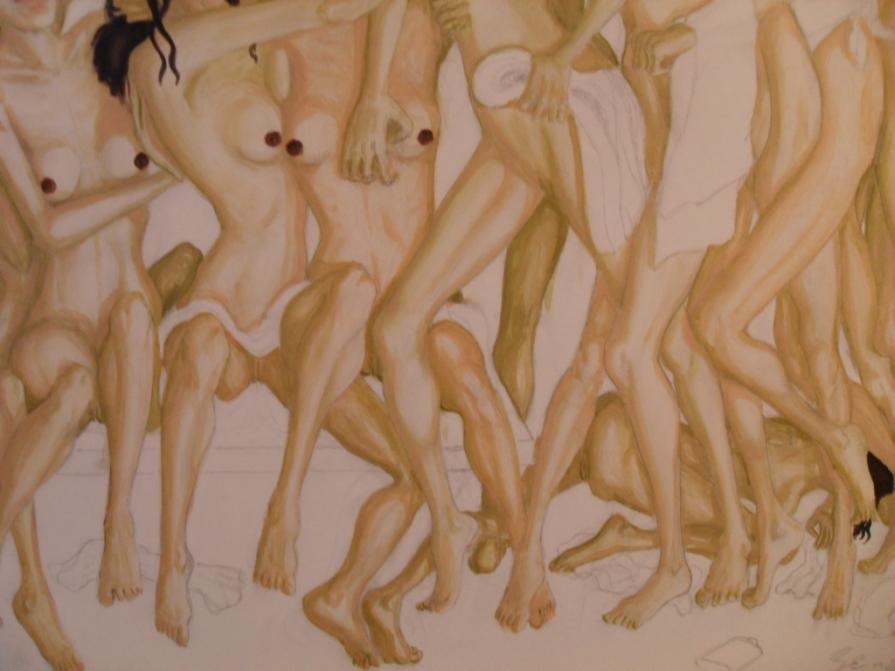 Affollamento di snelle donne minute in sauna - Rivalità congenita (in creazione)