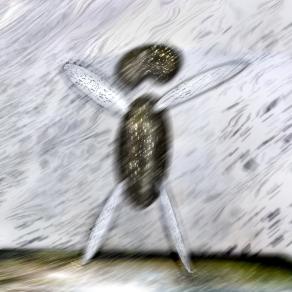 monochromo misto a neve.