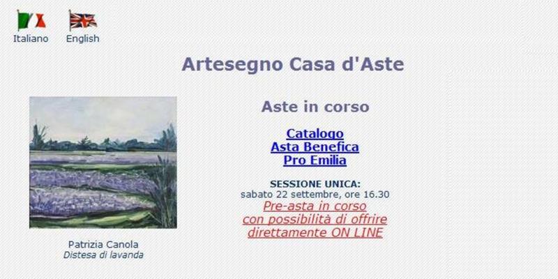 Asta di Beneficenza in favore dei comuni terremotati dell'Emilia 