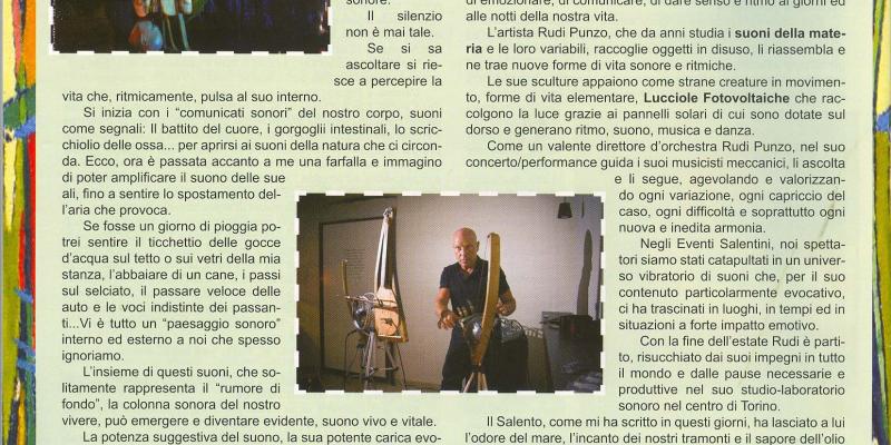 L'ARTISTA RUDI PUNZO E LE SUE VIBRAZIONI SONORE L'ARTISTA RUDI PUNZO E LE SUE VIBRAZIONI SONORE