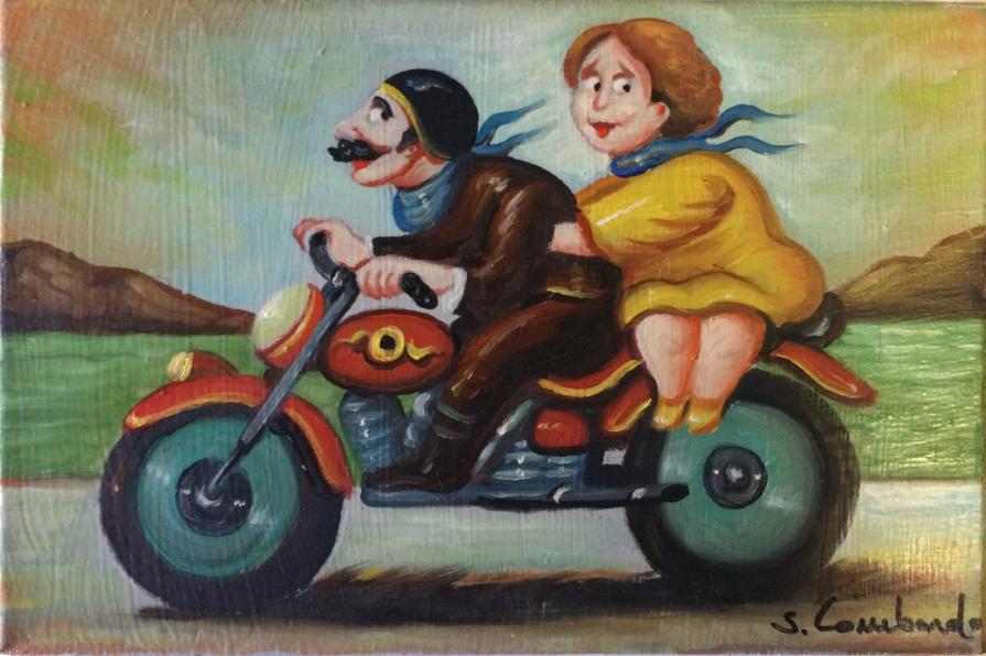 Salvo Lombardo - In moto - olio su tela - 30 x 20