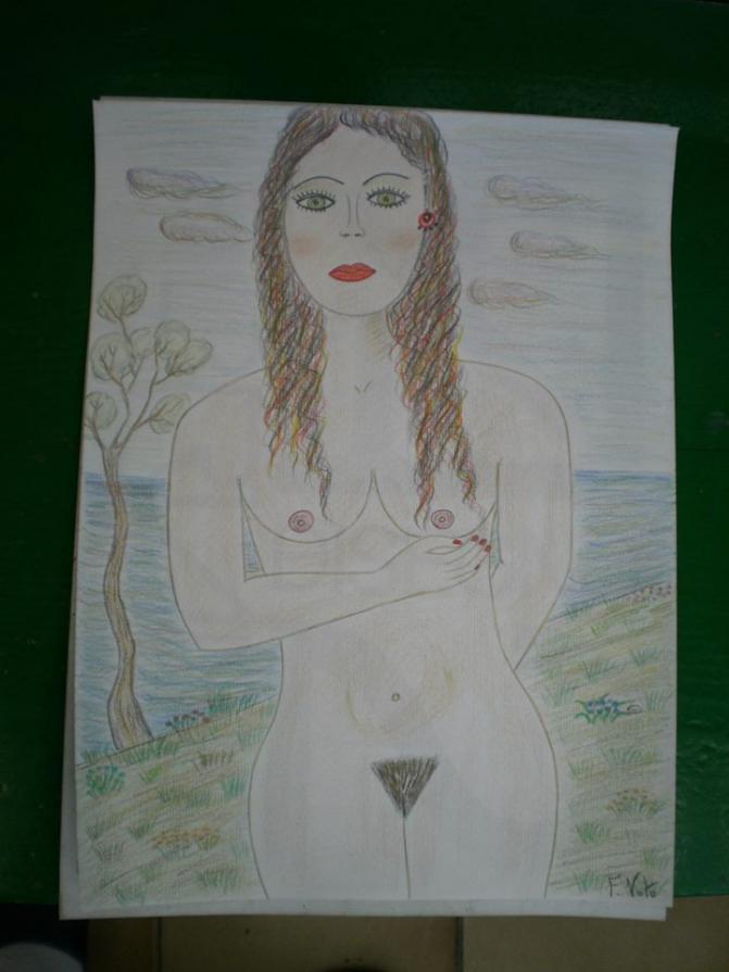 Beautiful and naked on the lake