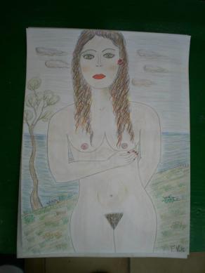 Beautiful and naked on the lake