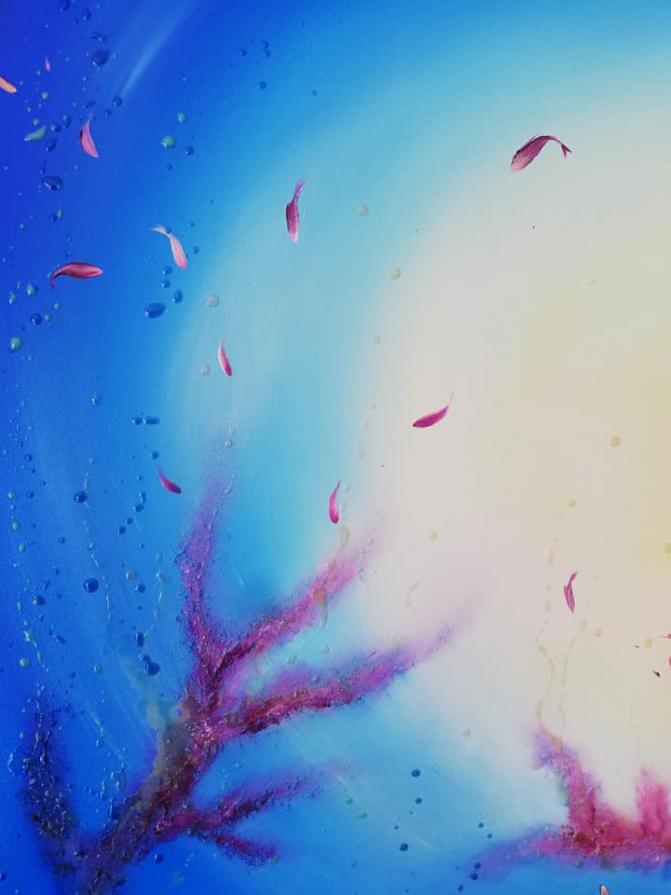 Particolare di Aurea corallina cm 120x100. Anno 2020