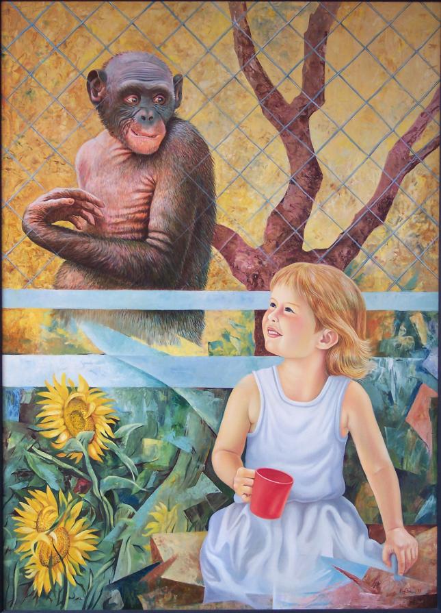 Alla gabbia della scimmia