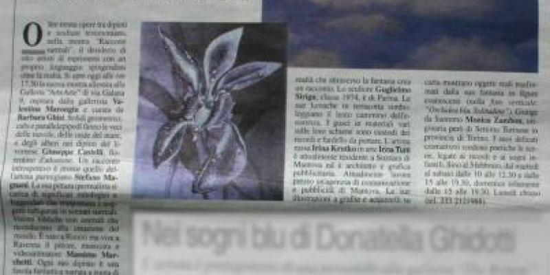 L'articolo uscito sulla VOCE DI MANTOVA per la mostra RACCONTI SURREALI