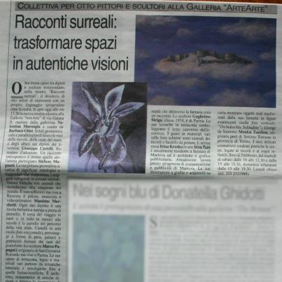 L'articolo uscito sulla VOCE DI MANTOVA per la mostra RACCONTI SURREALI