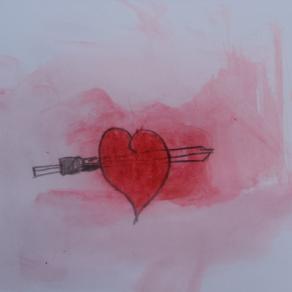 two hearts pulsing in space