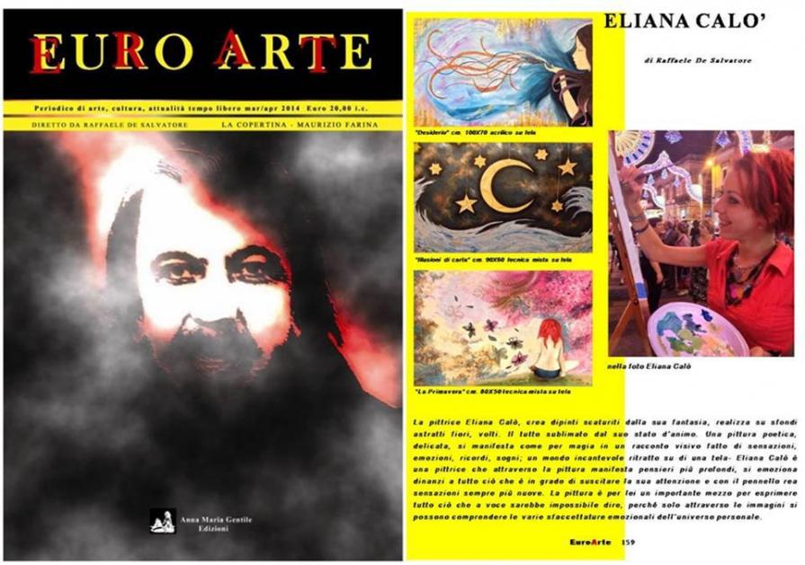 Eliana Calò Pubblicazione su rivista "EuroArte" di  Marzo/Aprile 2014