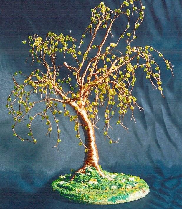 Elm on Lawn, beaded tree sculpture
