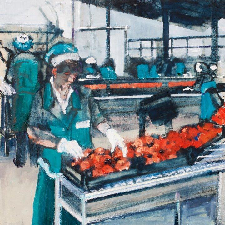 lavoro (4); 40x40cm; olio su tela; 2012