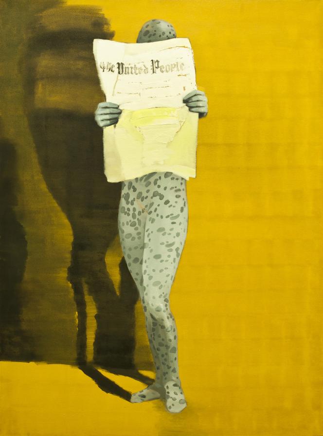 Dalmatian girl with daily paper