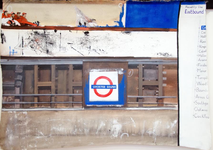 Waiting for a train at Leicester Square Station