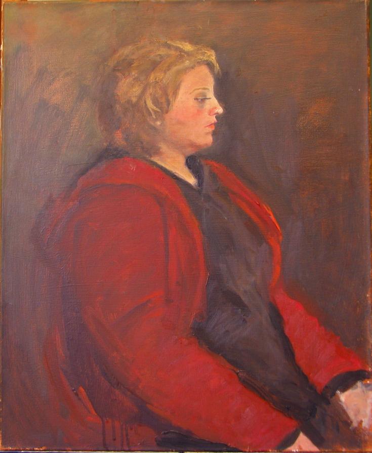 Ragazza con felpa rossa