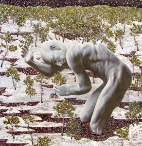 The swamp devil is planting a pines