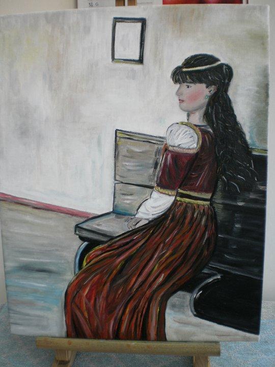 Donna seduta di lato