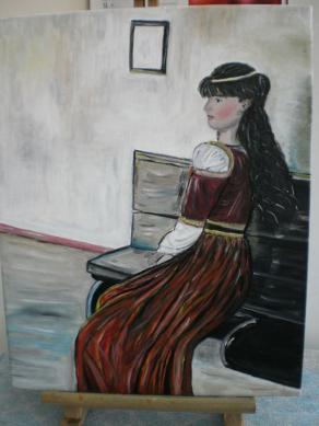 Donna seduta di lato