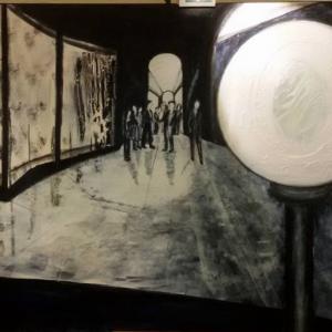 Passeggiata in Galleria - particolare del lampione con specchio inserito - specchio dell'anima