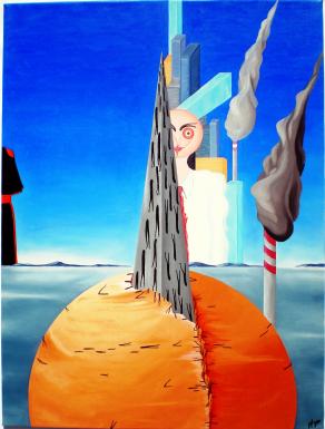 Sacralità violata, olio su tela cm 60x80 