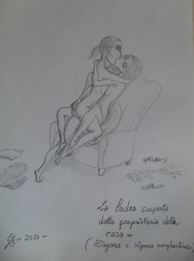 La ladra scoperta dalla proprietaria della casa - Zingara e signora mingherline