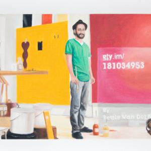 A Contemporary Portrait of the Internet Artist - Artist in studio working on painting