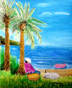 A fisherman and his dog