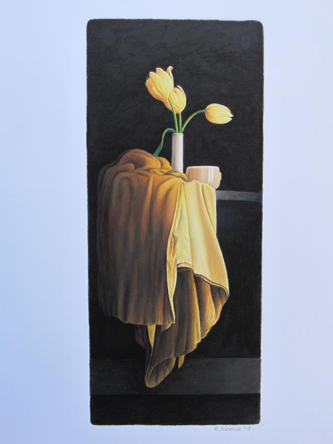 natura morta con tulipani