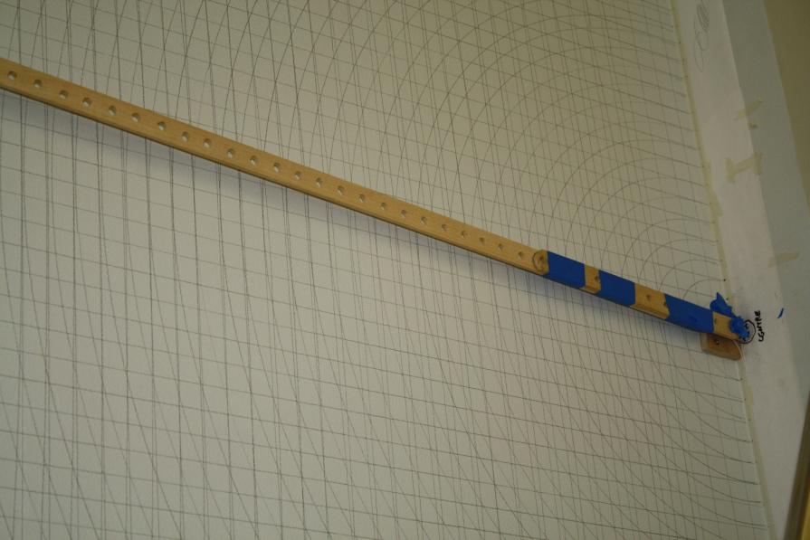 Sol LeWitt - Wall Drawing 119, Installation at Lewis Glucksman Gallery, University College Cork, Co Cork, Ireland.  Assistant to Sachi Cho.