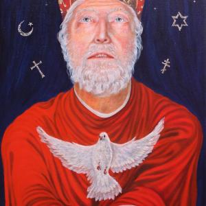 SAINT NIKOLAS olio e applicazioni su tela cm 50X100 marzo 2016