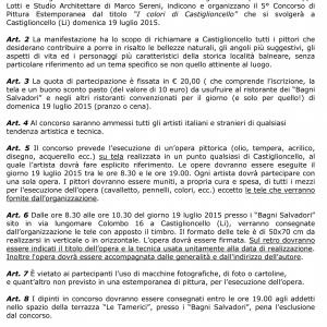 5° CONCORSO DI PITTURA ESTEMPORANEA “I colori di Castiglioncello” 5° CONCORSO DI PITTURA ESTEMPORANEA “I colori di Castiglioncello”
